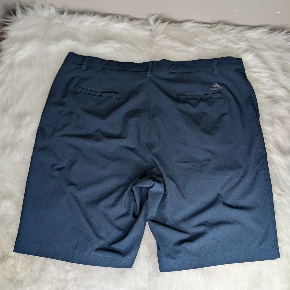 Adidas Golf Shorts Mens 40 Navy Blue Primegreen Performance Flat Front 10 Inseam